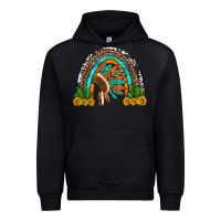 Black indian headdress cactus and sunflowers rainbow Urban Hoodie - Artiststas