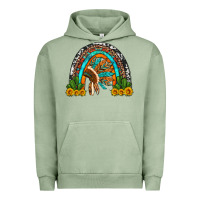 Pigment Oil Green indian headdress cactus and sunflowers rainbow Urban Hoodie - Artiststas