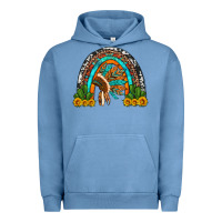 Pigment Pebble Blue indian headdress cactus and sunflowers rainbow Urban Hoodie - Artiststas