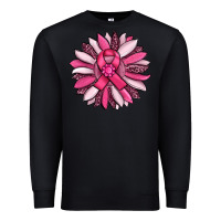 Black breast awareness cancer pink sunflower Premium Sweatshirt - RanaPortraitStore