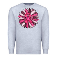 Heather Grey breast awareness cancer pink sunflower Premium Sweatshirt - RanaPortraitStore