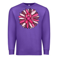 Purple breast awareness cancer pink sunflower Premium Sweatshirt - RanaPortraitStore