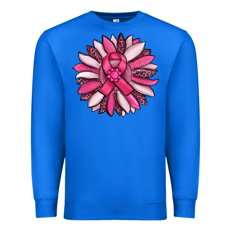 Breast Awareness Cancer Pink Sunflower Premium Sweatshirt by RanaPortraitStore | Teevron