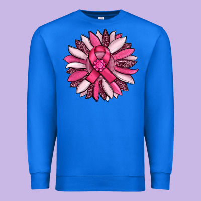 Breast Awareness Cancer Pink Sunflower Premium Sweatshirt Designed By Ranaportraitstore