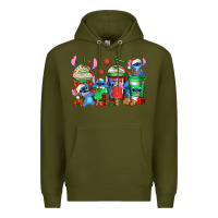 Army Green christmas stitch coffee Premium Hoodie - Jasminsmagicworld