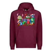 Burgundy christmas stitch coffee Premium Hoodie - Jasminsmagicworld