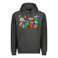 Charcoal Heather christmas stitch coffee Premium Hoodie - Jasminsmagicworld
