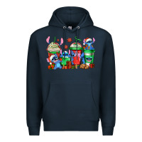 Navy christmas stitch coffee Premium Hoodie - Jasminsmagicworld