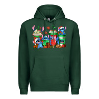Sports Green christmas stitch coffee Premium Hoodie - Jasminsmagicworld