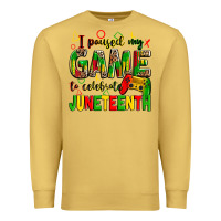 Antique Gold i paused my game to celebrate juneteenth Premium Sweatshirt - Zillion Design Studio
