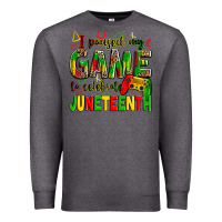 Charcoal Heather i paused my game to celebrate juneteenth Premium Sweatshirt - Zillion Design Studio