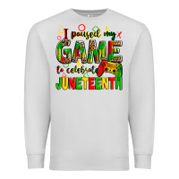 Dove Grey i paused my game to celebrate juneteenth Premium Sweatshirt - Zillion Design Studio