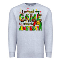 Heather Grey i paused my game to celebrate juneteenth Premium Sweatshirt - Zillion Design Studio