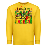 Lemon i paused my game to celebrate juneteenth Premium Sweatshirt - Zillion Design Studio