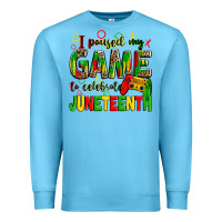 Ocean Blue i paused my game to celebrate juneteenth Premium Sweatshirt - Zillion Design Studio