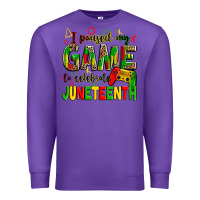 Purple i paused my game to celebrate juneteenth Premium Sweatshirt - Zillion Design Studio