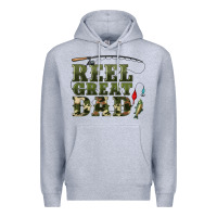 Heather Grey reel great dad Premium Hoodie - Artiststas