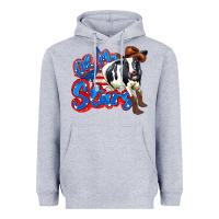 Heather Grey oh my stars cow Heavyweight Hoodie - Zillion Design Studio