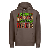 Coffee dear santa just bring a beer with a beer bottle Premium Hoodie - AdoDesignShop