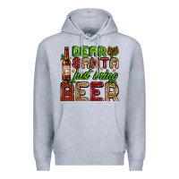 Heather Grey dear santa just bring a beer with a beer bottle Premium Hoodie - AdoDesignShop
