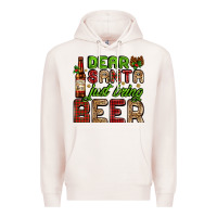 Pale Pink dear santa just bring a beer with a beer bottle Premium Hoodie - AdoDesignShop