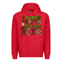Red dear santa just bring a beer with a beer bottle Premium Hoodie - AdoDesignShop