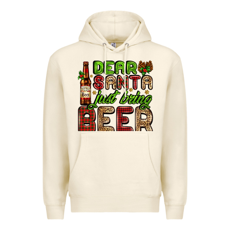 Dear Santa Just Bring A Beer With A Beer Bottle Premium Hoodie by AdoDesignShop | Teevron