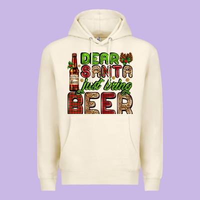 Dear Santa Just Bring A Beer With A Beer Bottle Premium Hoodie Designed By Adodesignshop
