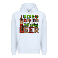 White dear santa just bring a beer with a beer bottle Premium Hoodie - AdoDesignShop