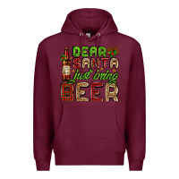 Burgundy dear santa just bring a beer with a beer bottle Premium Hoodie - AdoDesignShop
