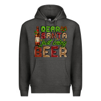 Charcoal Heather dear santa just bring a beer with a beer bottle Premium Hoodie - AdoDesignShop