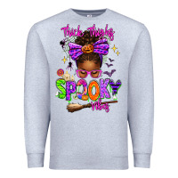 Heather Grey Thick Thighs Spooky Vibes Premium Sweatshirt - texasbilliewilder