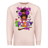 Pale Pink Thick Thighs Spooky Vibes Premium Sweatshirt - texasbilliewilder