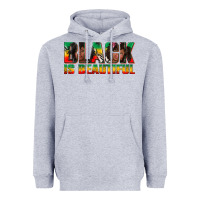 Heather Grey black is beautiful juneteenth Heavyweight Hoodie - texasbilliewilder
