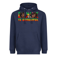 Navy black is beautiful juneteenth Heavyweight Hoodie - texasbilliewilder