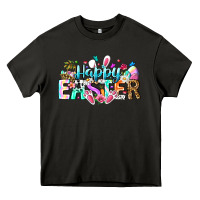 Asphalt Happy Easter Bunny Heavy Core Tee - CowhideDigitalArt