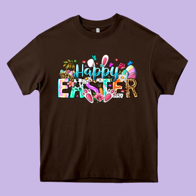 Happy Easter Bunny Heavy Core Tee Designed By Cowhidedigitalart