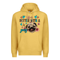 Antique Gold life is better with a pug Premium Hoodie - Jasminsmagicworld