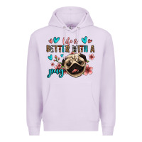 Lilac life is better with a pug Premium Hoodie - Jasminsmagicworld