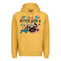Mustard life is better with a pug Premium Hoodie - Jasminsmagicworld