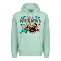Seafoam life is better with a pug Premium Hoodie - Jasminsmagicworld