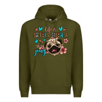 Army Green life is better with a pug Premium Hoodie - Jasminsmagicworld