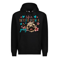 Black life is better with a pug Premium Hoodie - Jasminsmagicworld