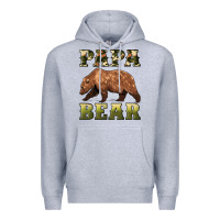 Heather Grey papa bear Premium Hoodie - Artiststas
