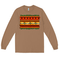 Toasted Coconut bullskull thunderbird aztec pattern warm colors Long Sleeve Tee - BarkalooDesign