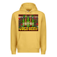 Antique Gold cold beer with beer bottles Premium Hoodie - AdoDesignShop
