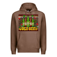 Chestnut cold beer with beer bottles Premium Hoodie - AdoDesignShop