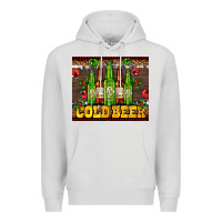 Dove Grey cold beer with beer bottles Premium Hoodie - AdoDesignShop