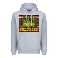 Heather Grey cold beer with beer bottles Premium Hoodie - AdoDesignShop