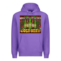 Purple cold beer with beer bottles Premium Hoodie - AdoDesignShop